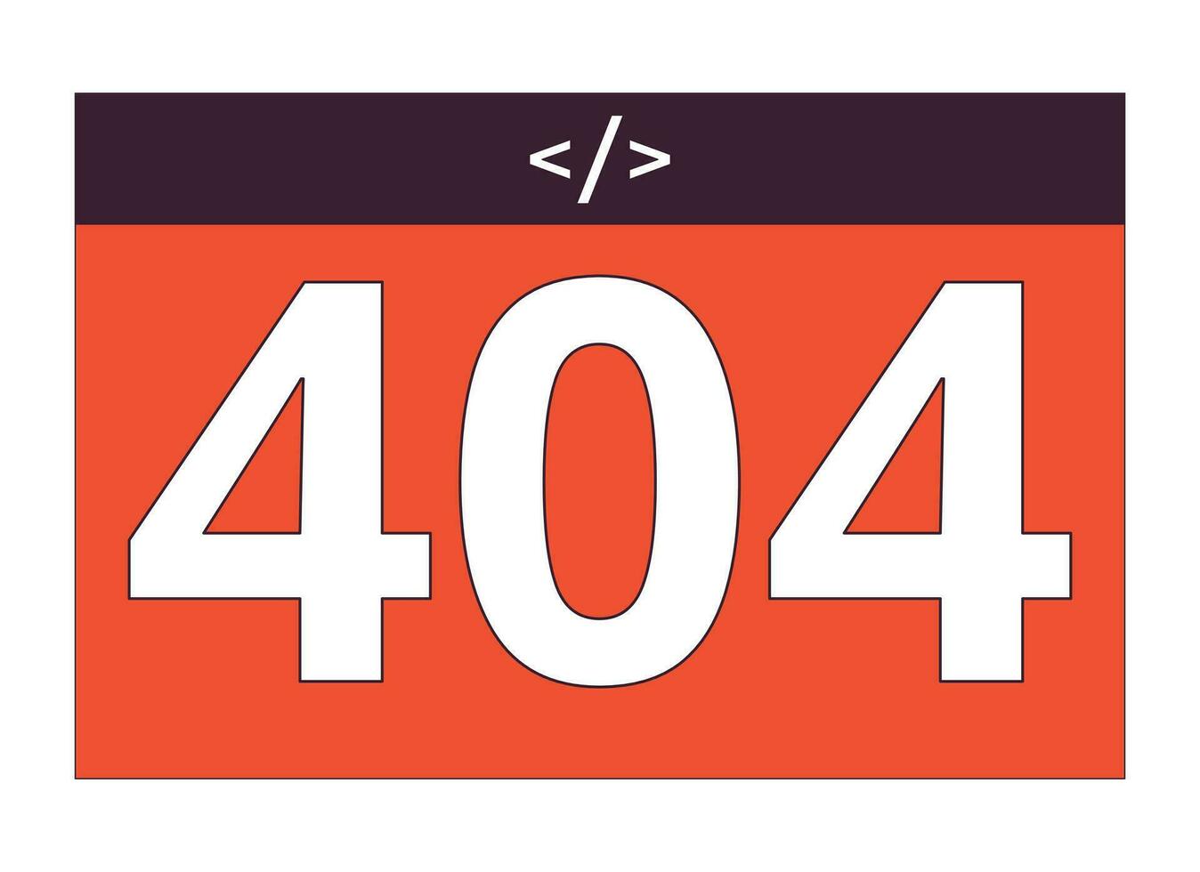 Webpage and program coding error 404 flash message. Empty state ui design. Access is denied. Page not found popup cartoon image. Vector flat illustration concept on white background