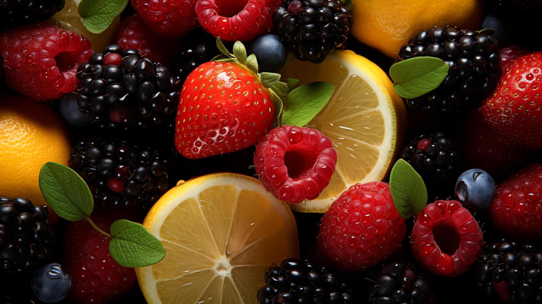 Delicious and Nutritious Colorful Summer Fruits at the Farmers' Market, photo