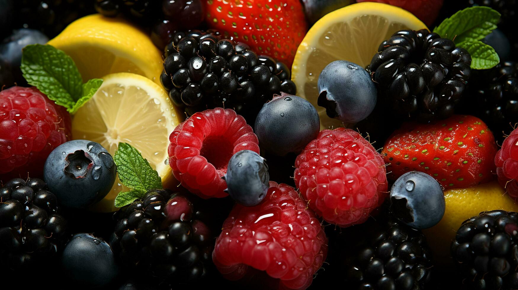 Delicious and Nutritious Colorful Summer Fruits at the Farmers' Market, Ai Generative photo