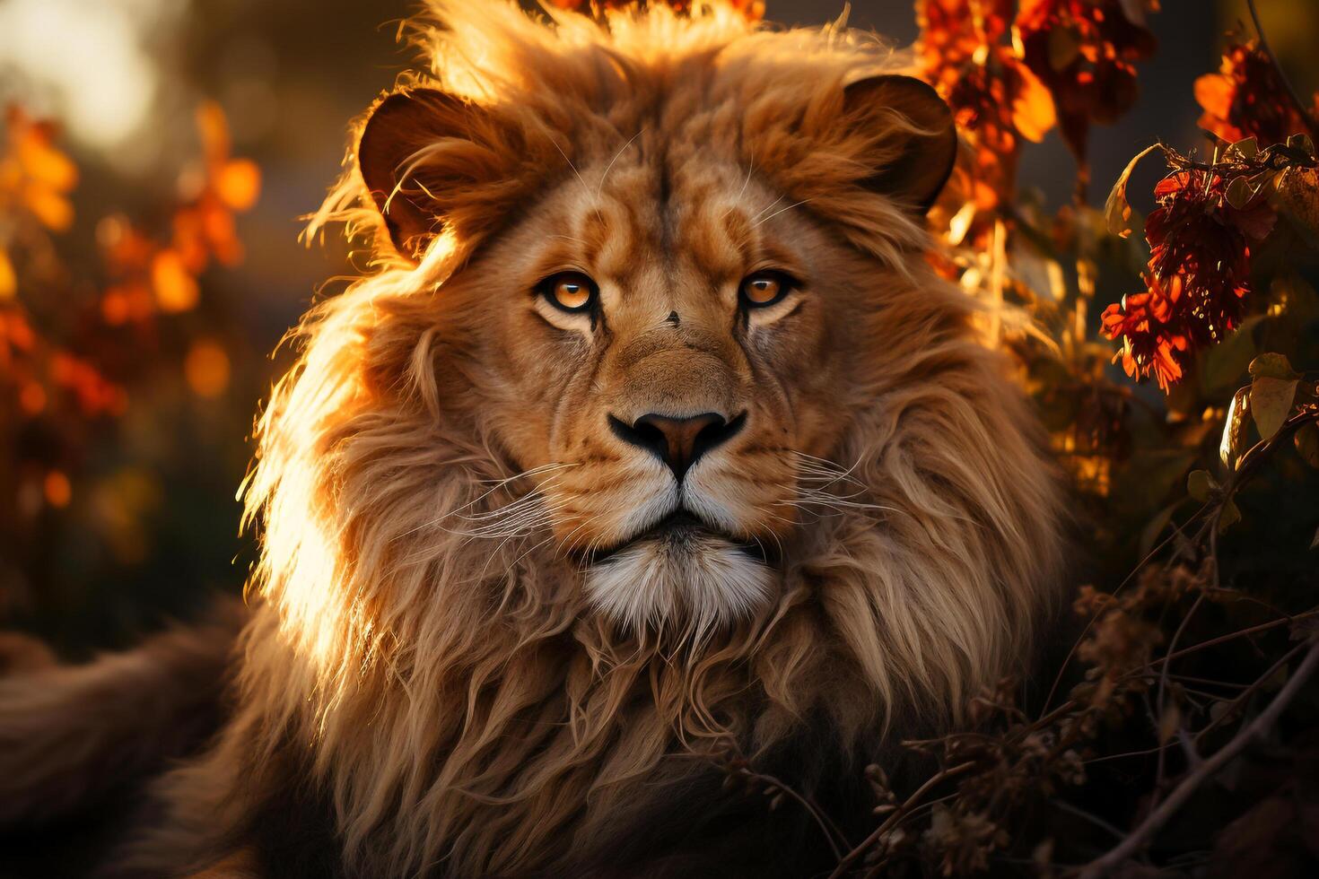 The King of the Jungle - A Powerful Lion in Its Natural Habitat, photo