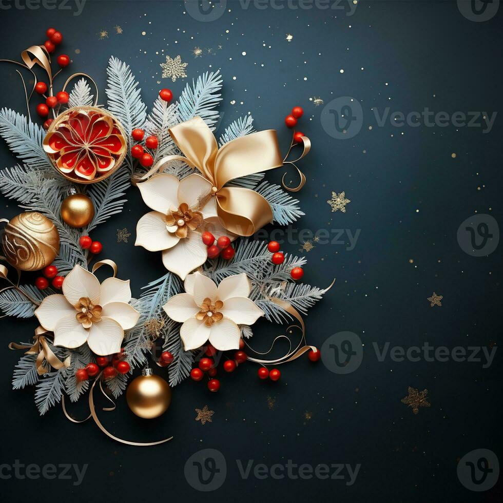 Illustration of Christmas background, AI Generated photo
