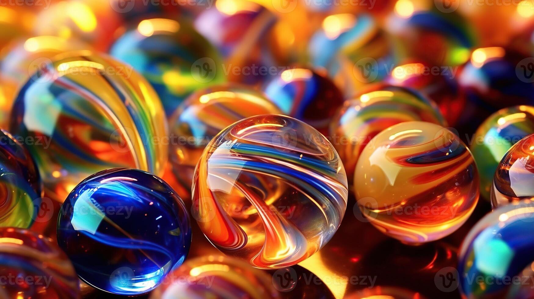 Illustration of glass marbles background, AI Generated photo