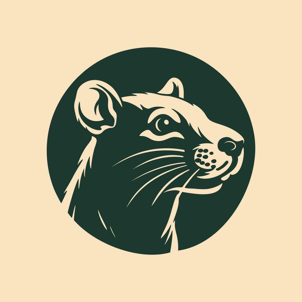 mouse rat head silhouette vector logo