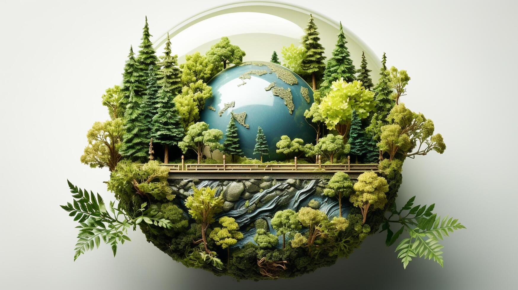Earth Day Concept A Futuristic World Environment Background, photo