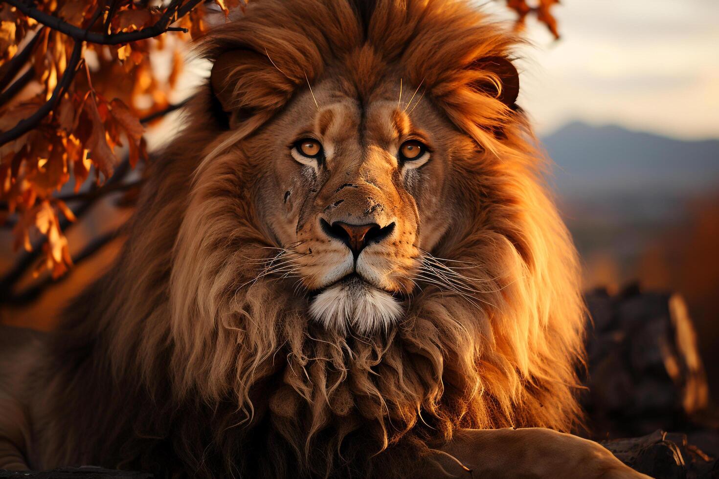 The King of the Jungle - A Powerful Lion in Its Natural Habitat, photo