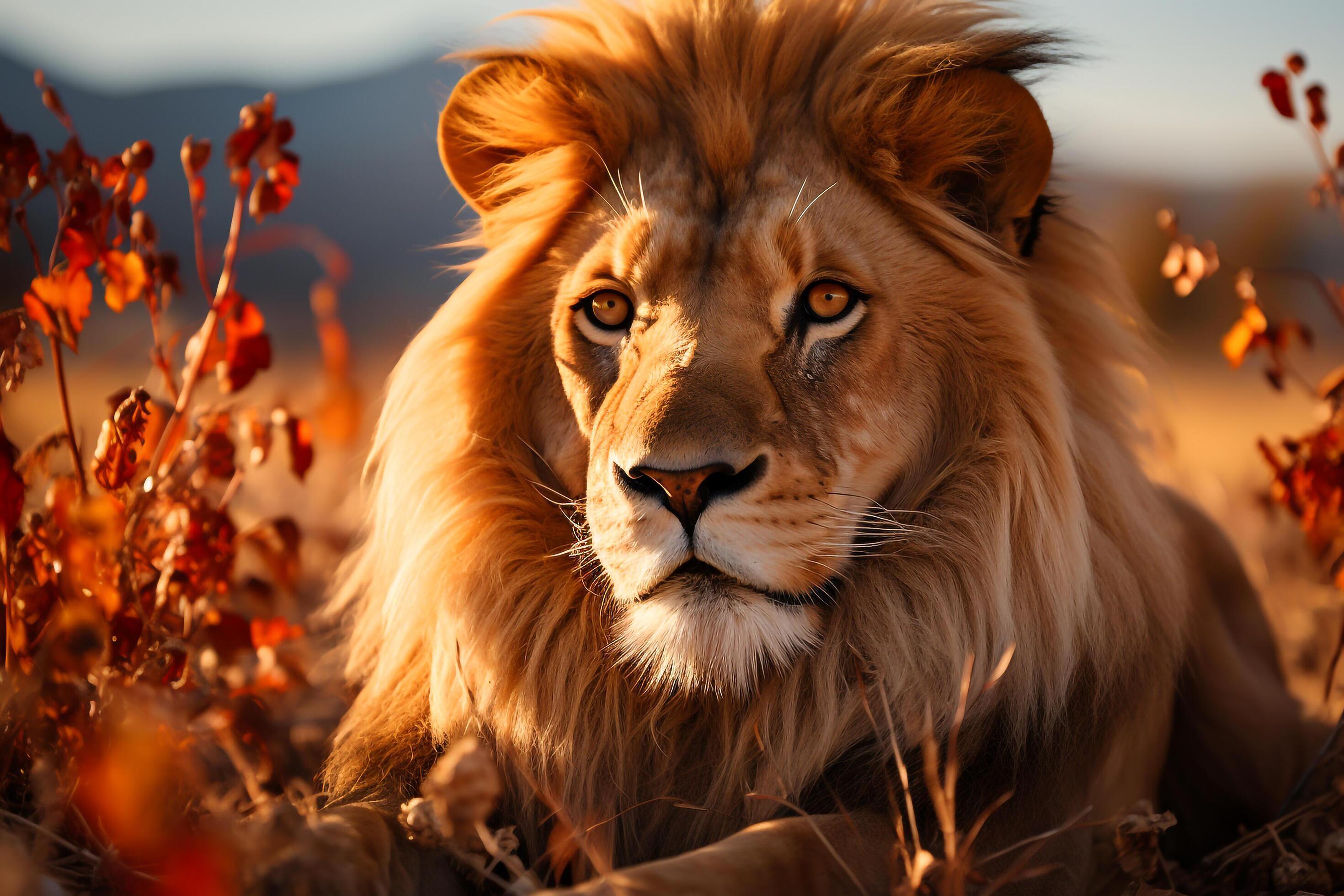 King of the jungle, a majestic lion roars with awe inspiring might AI  Generated 31586566 Stock Photo at Vecteezy