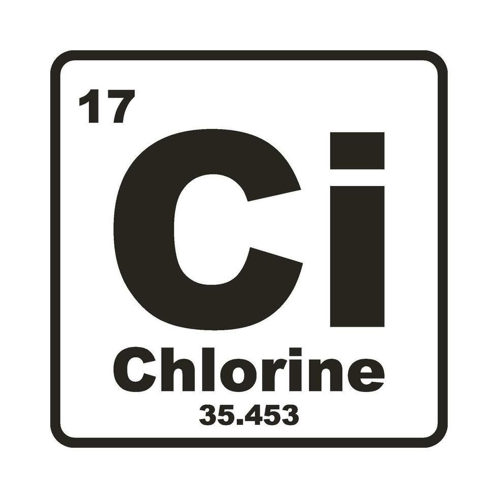 Chlorine element icon vector