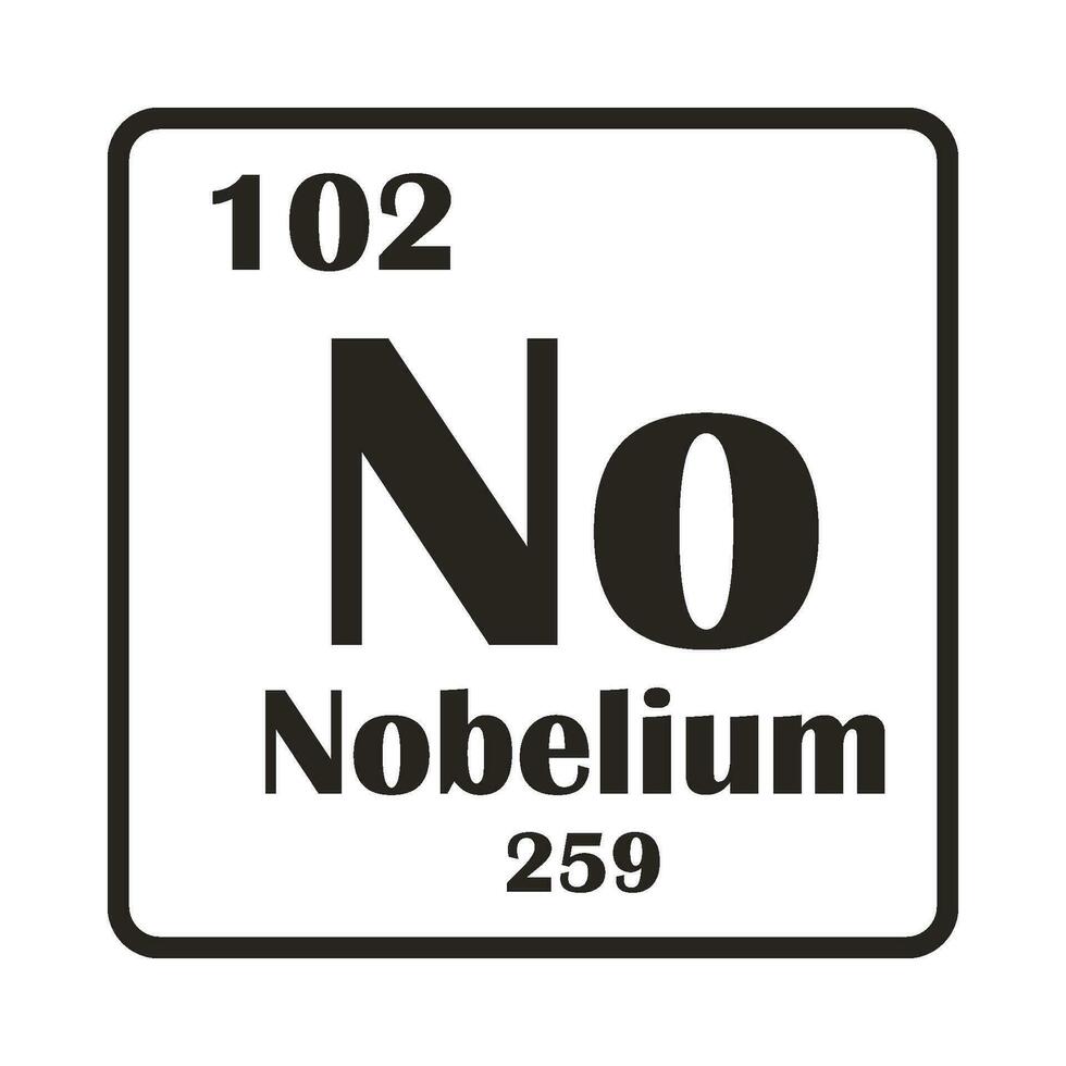 Nobelium element icon vector