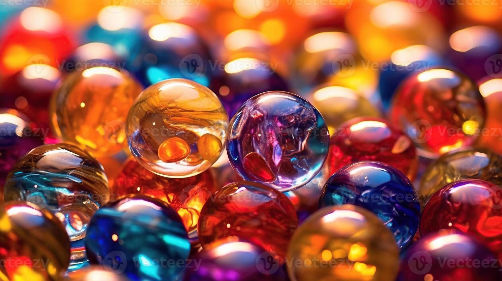 Illustration of glass marbles background, AI Generated photo