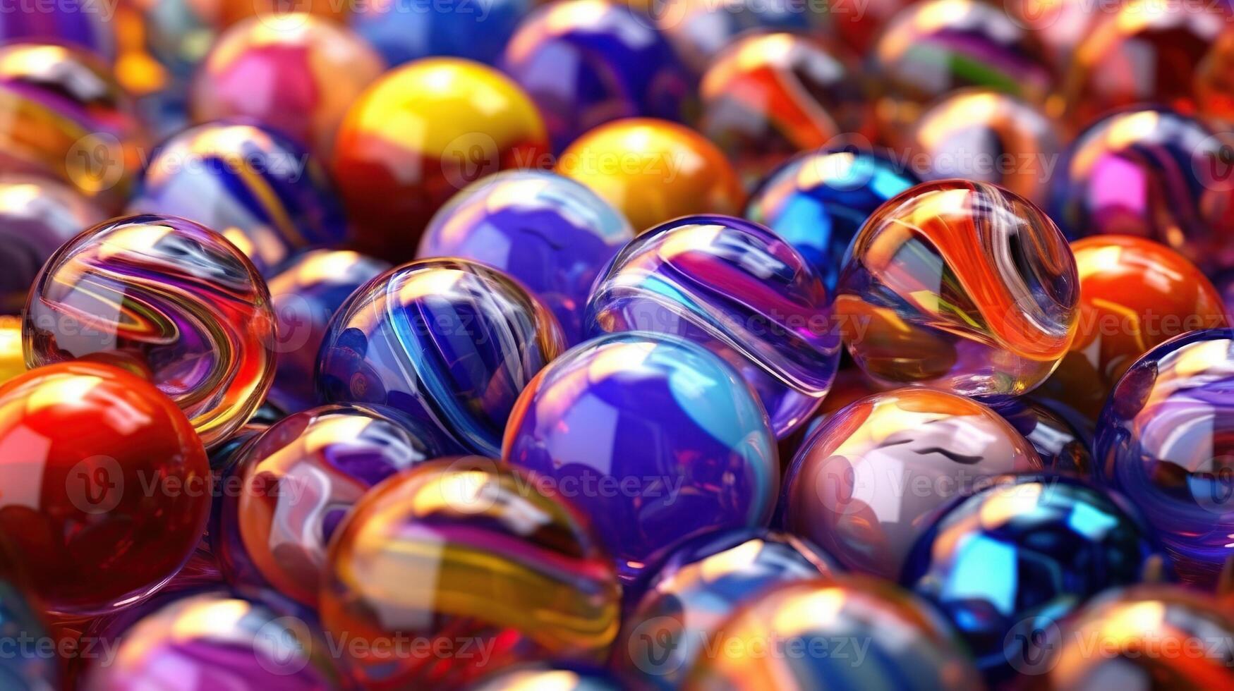 Illustration of glass marbles background, AI Generated photo