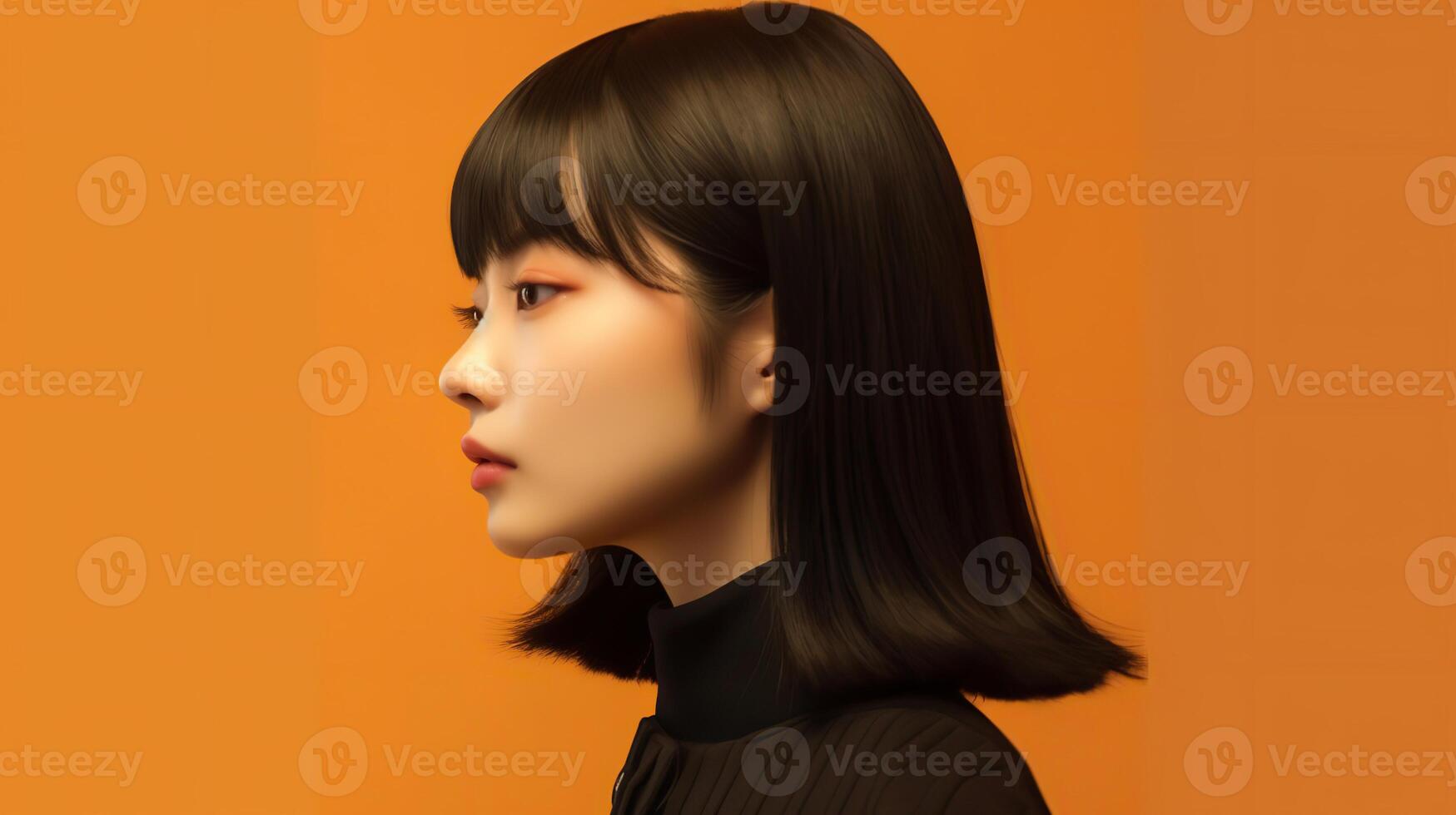 An illustration of a fashion portrait combined with abstract art., photo