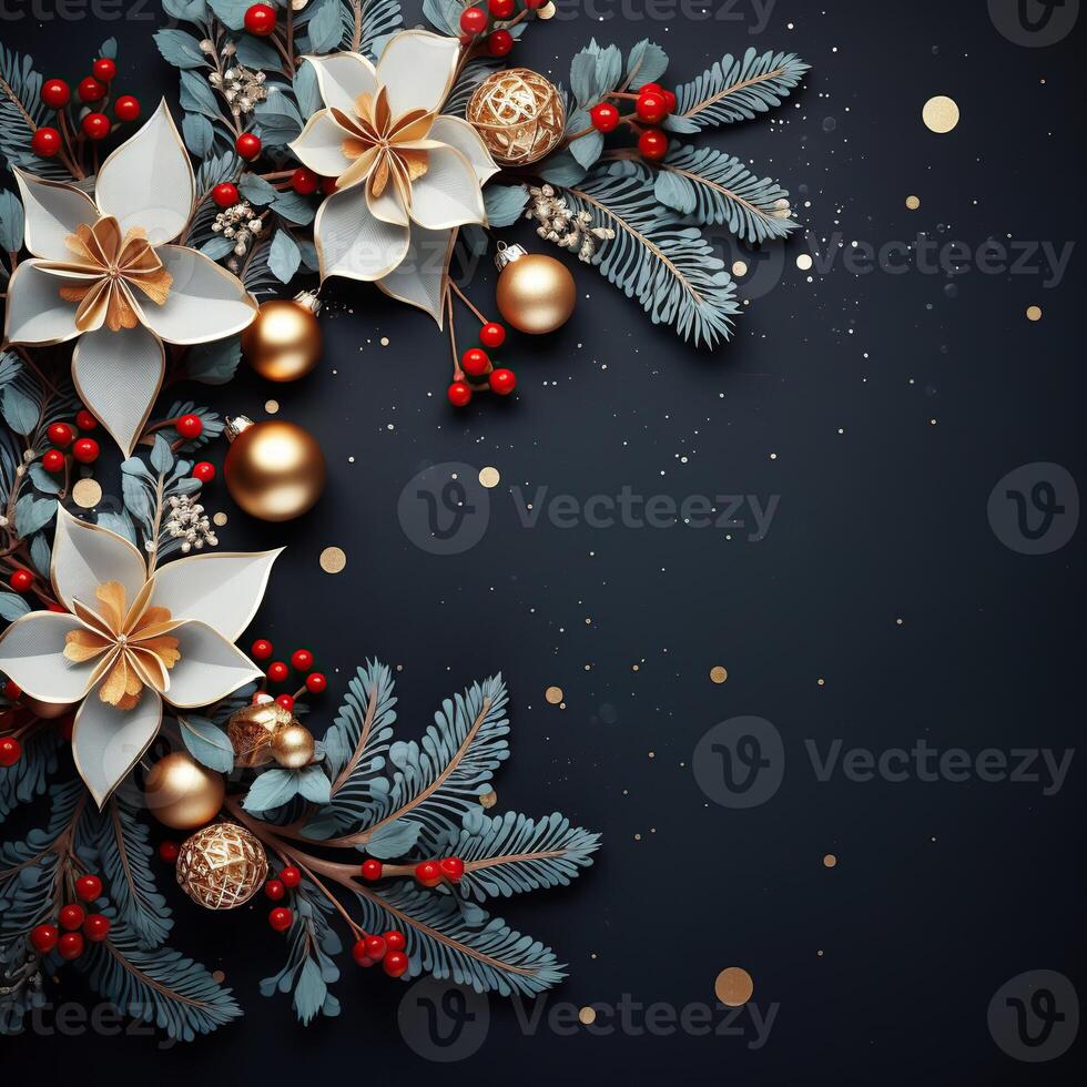 Illustration of Christmas background, AI Generated photo