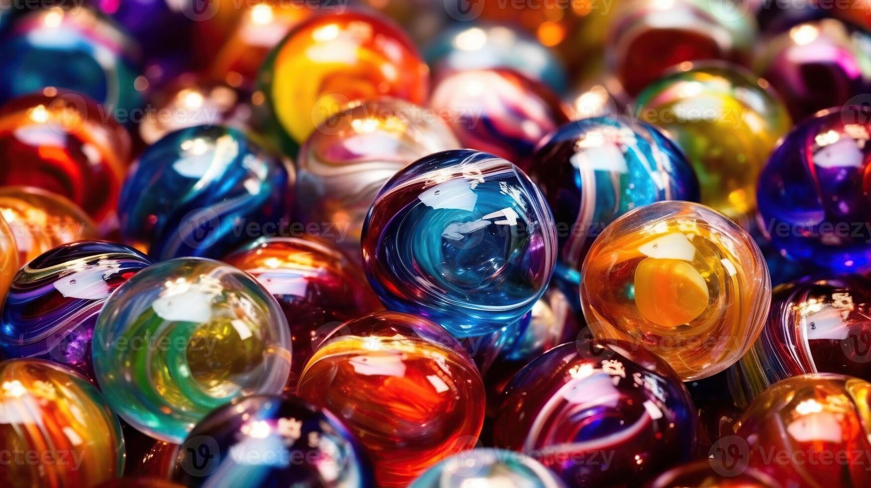 Illustration of glass marbles background, photo