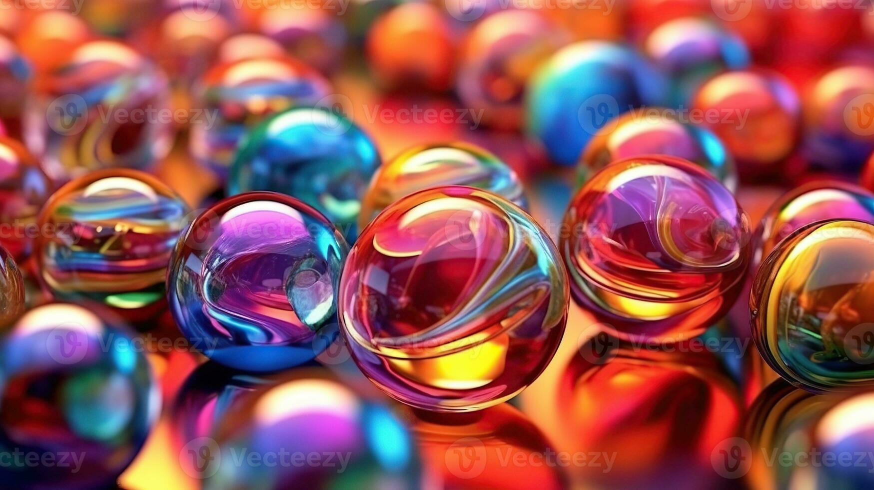 Illustration of glass marbles background, AI Generated photo