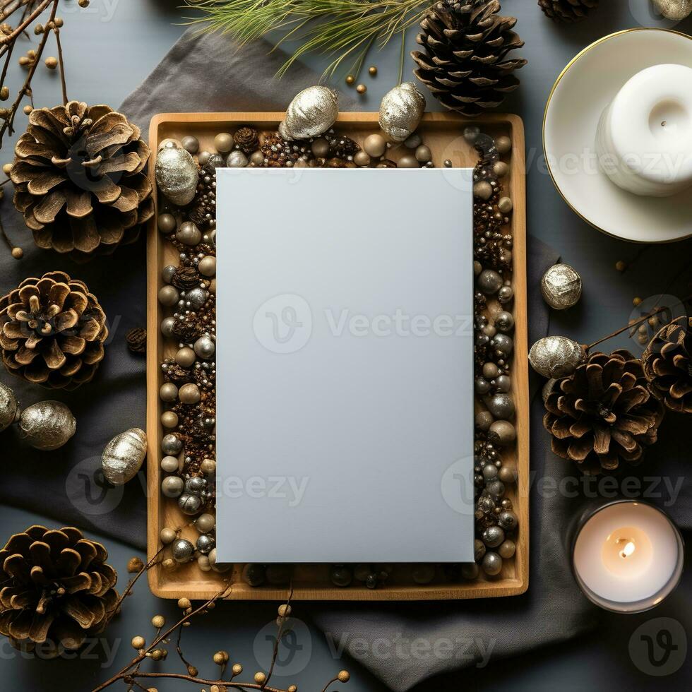 Illustration of Christmas background, AI Generated photo