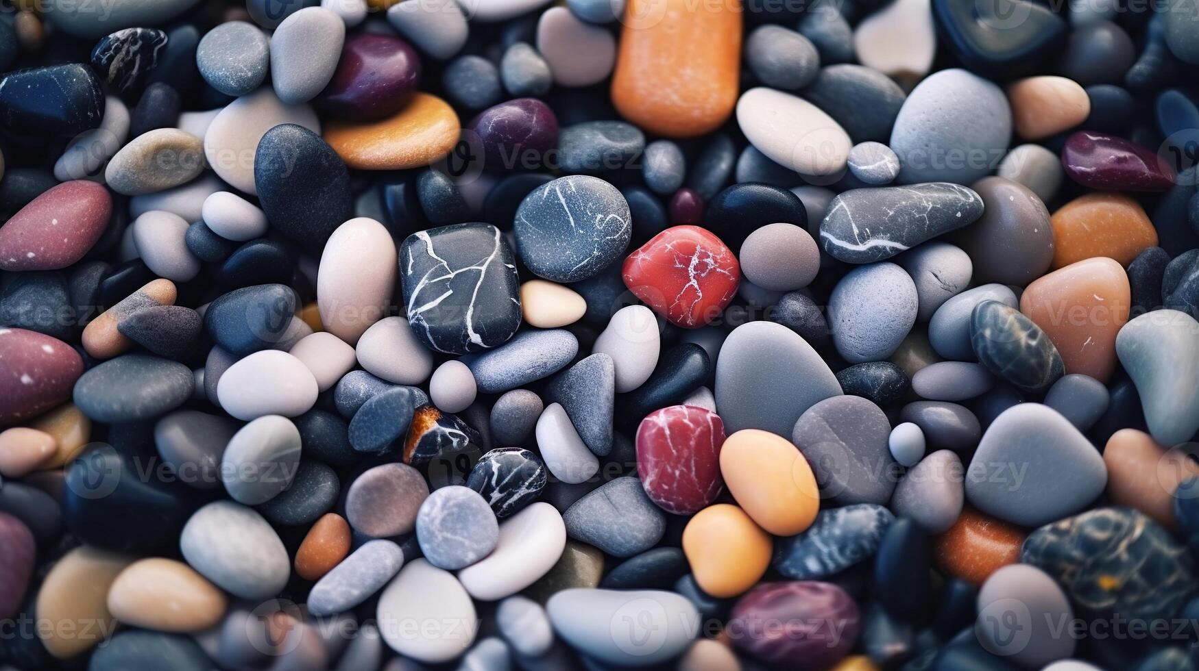 Illustration of small sea stone pebble background, AI Generated photo