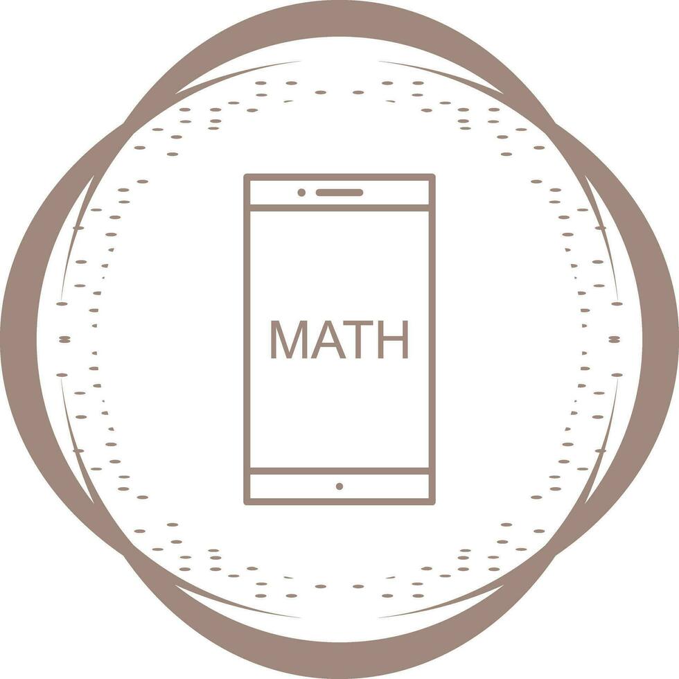 estudiando matemáticas en el icono de vector móvil