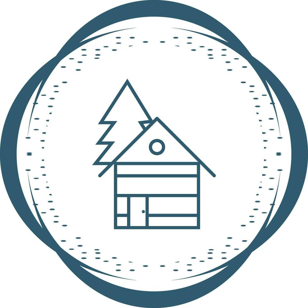 Wood Cabin Vector Icon