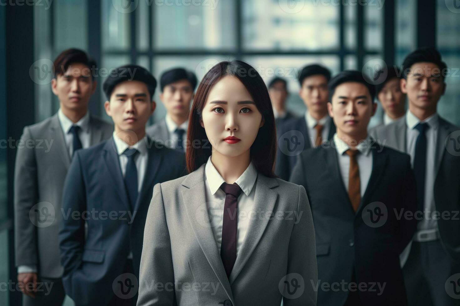 An illustration of a group of business people ,  AI Generated photo