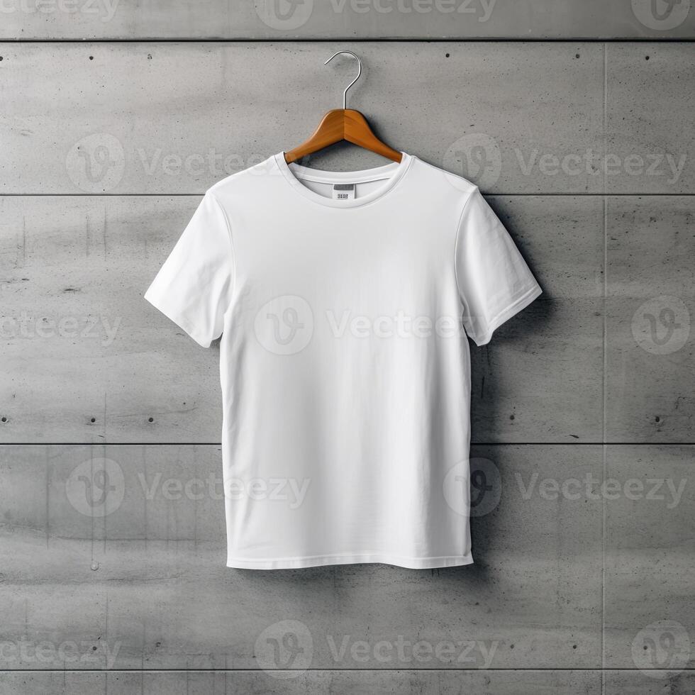 Illustration of a white plain t-shirt mockup, photo