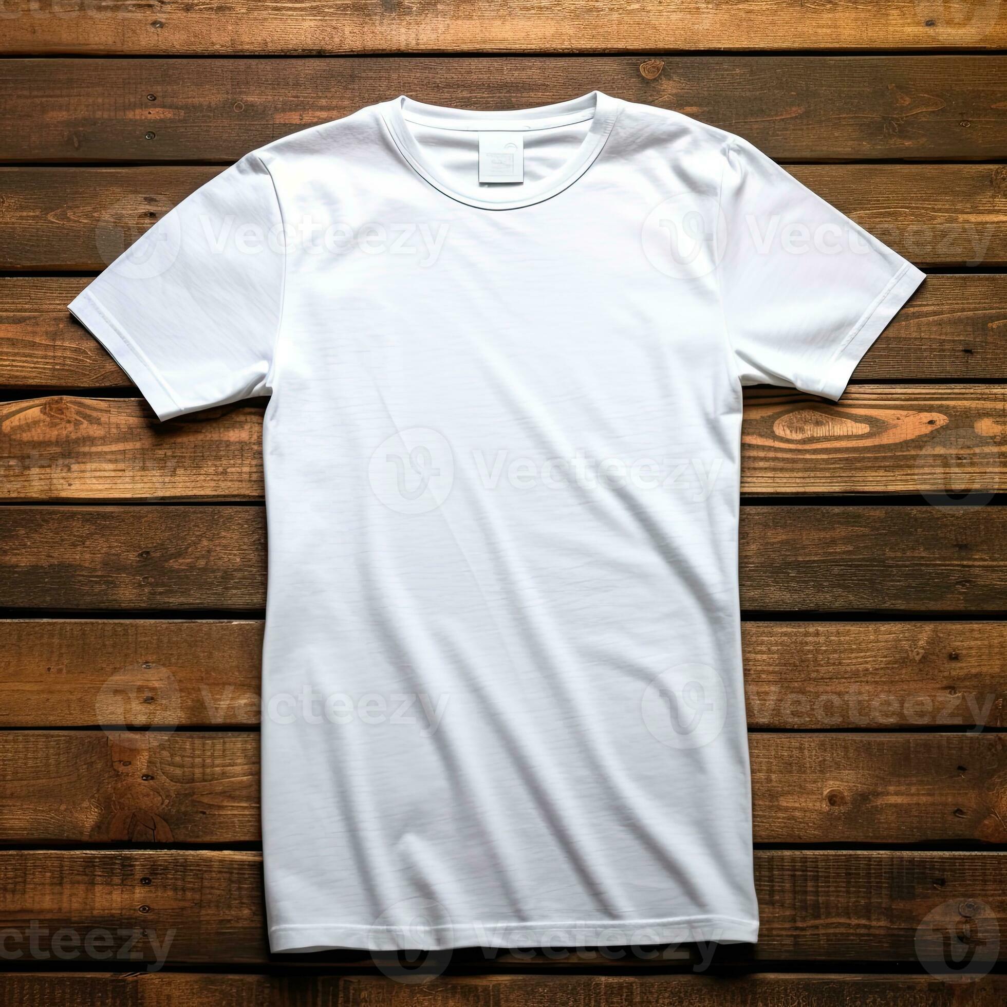 Illustration of a white plain t-shirt mockup, AI Generated 26348655 ...