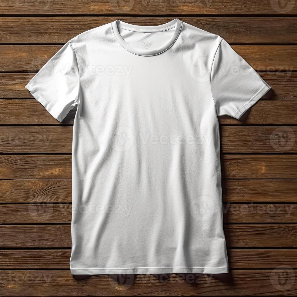 Illustration of a white plain t-shirt mockup, photo