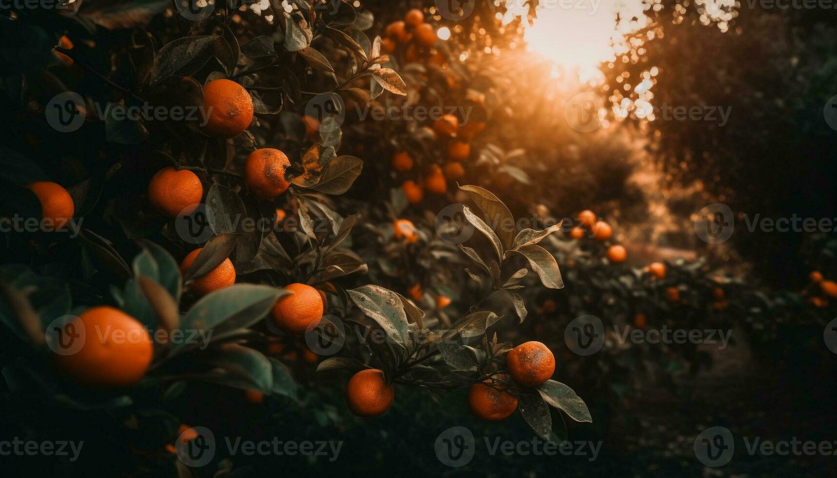 Freshness and vibrancy in nature orange fruit, a healthy refreshment generated by AI photo