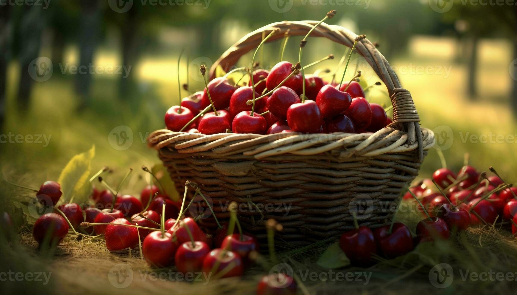 Fresh organic fruit basket, a taste of nature healthy harvest generated by AI photo