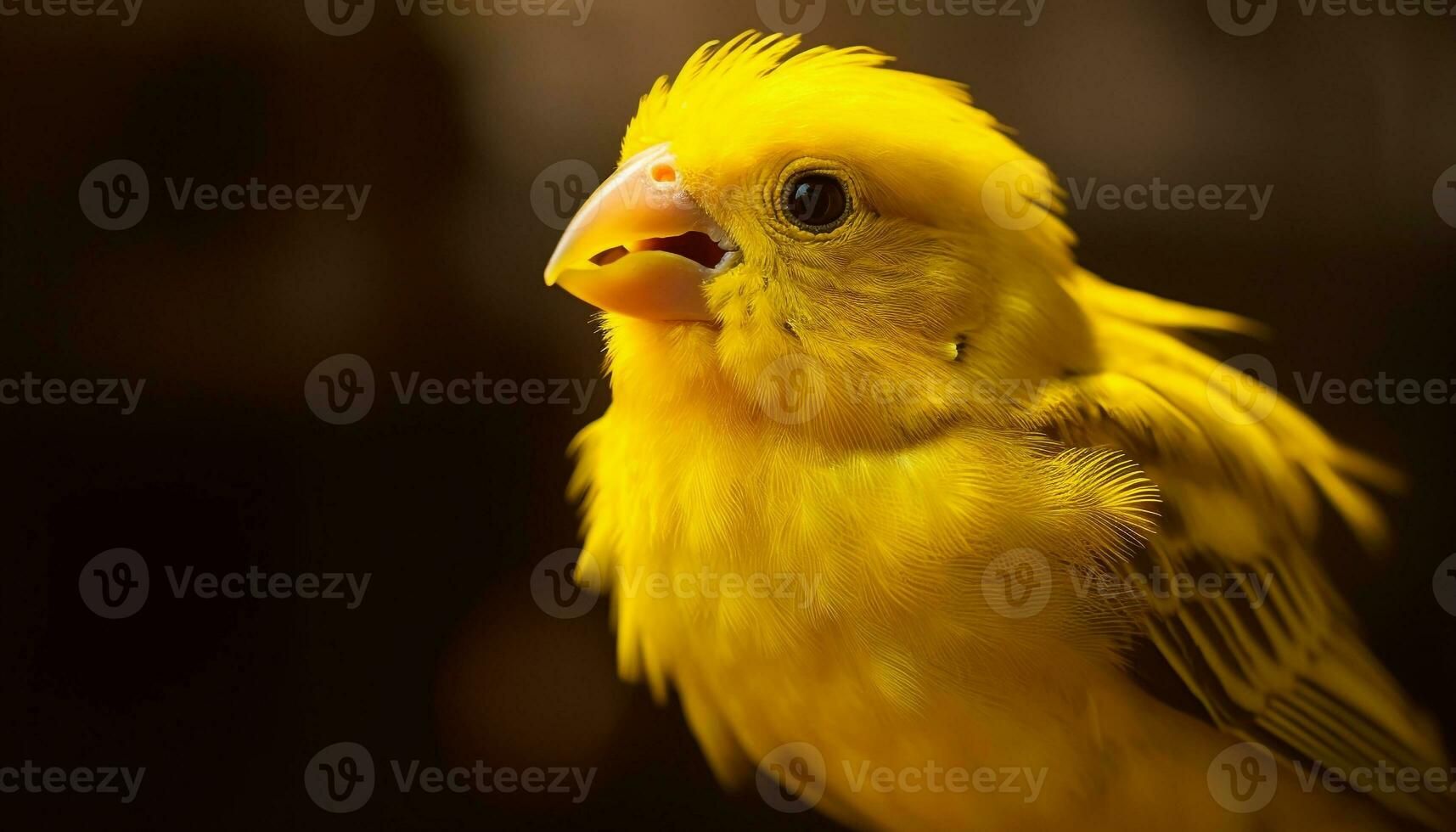 linda pequeño pájaro encaramado en rama, mirando a cámara generado por ai foto