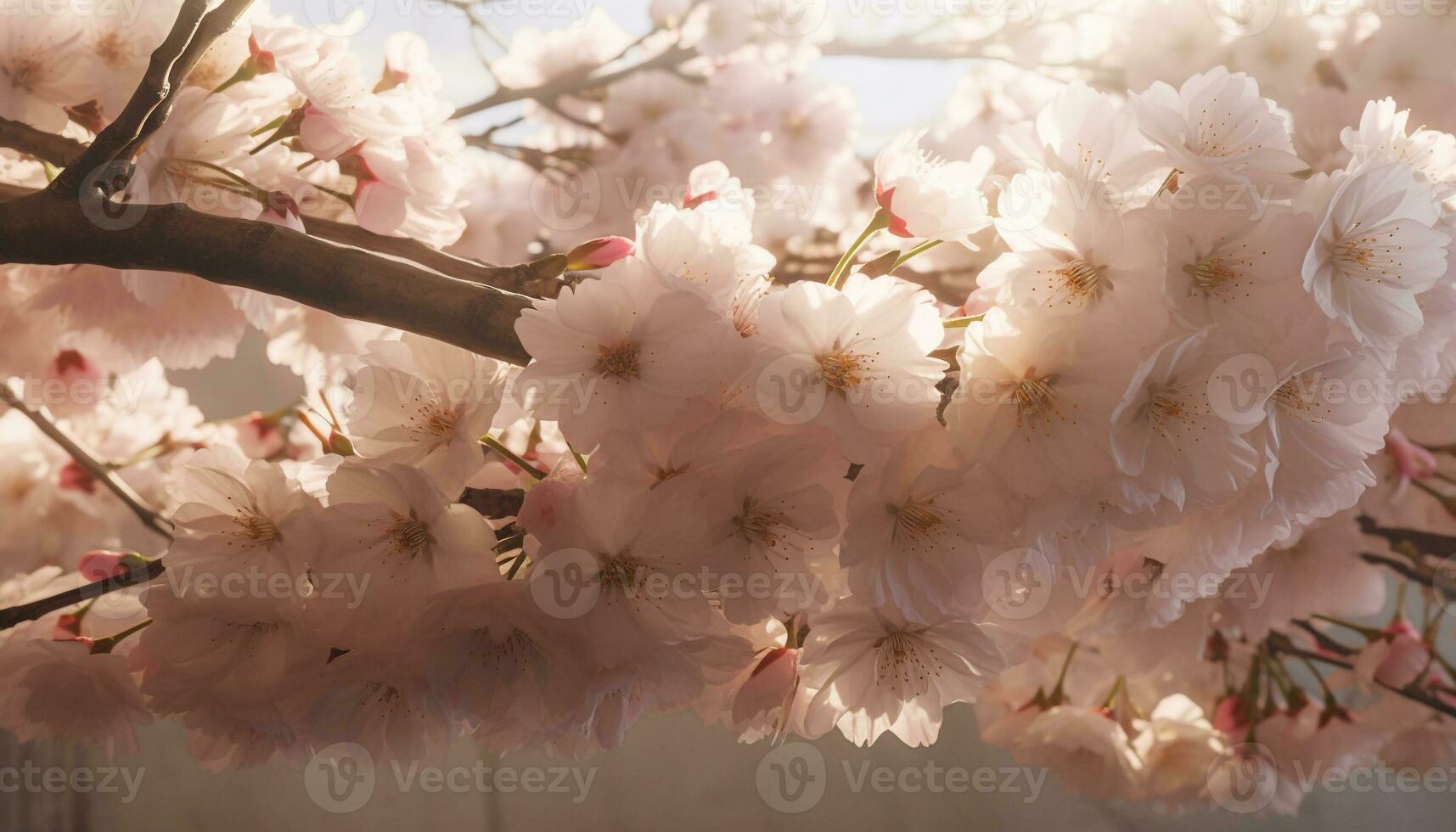Springtime nature, flower branch, season plant, tree petal blossom freshness generated by AI photo