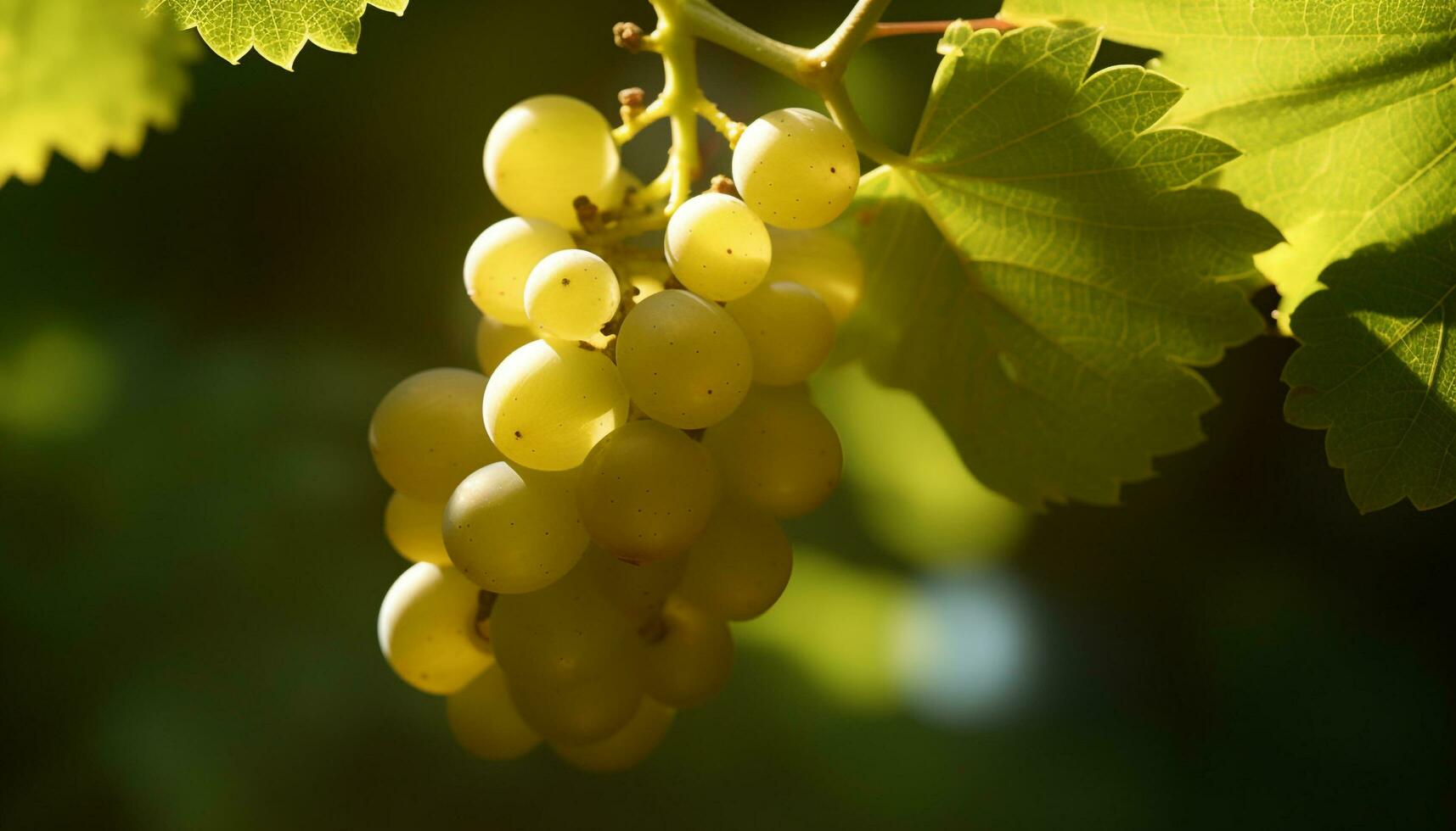 Grape leaf, vineyard, ripe fruit, green growth, organic winemaking generated by AI photo