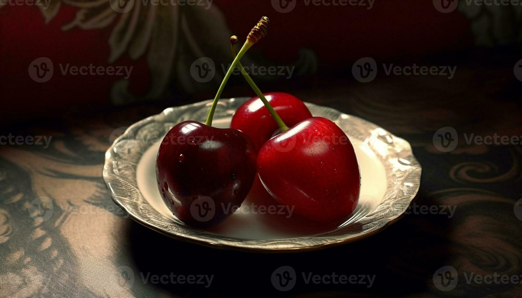 Freshness and nature on a table, a bowl of juicy berries generated by AI photo