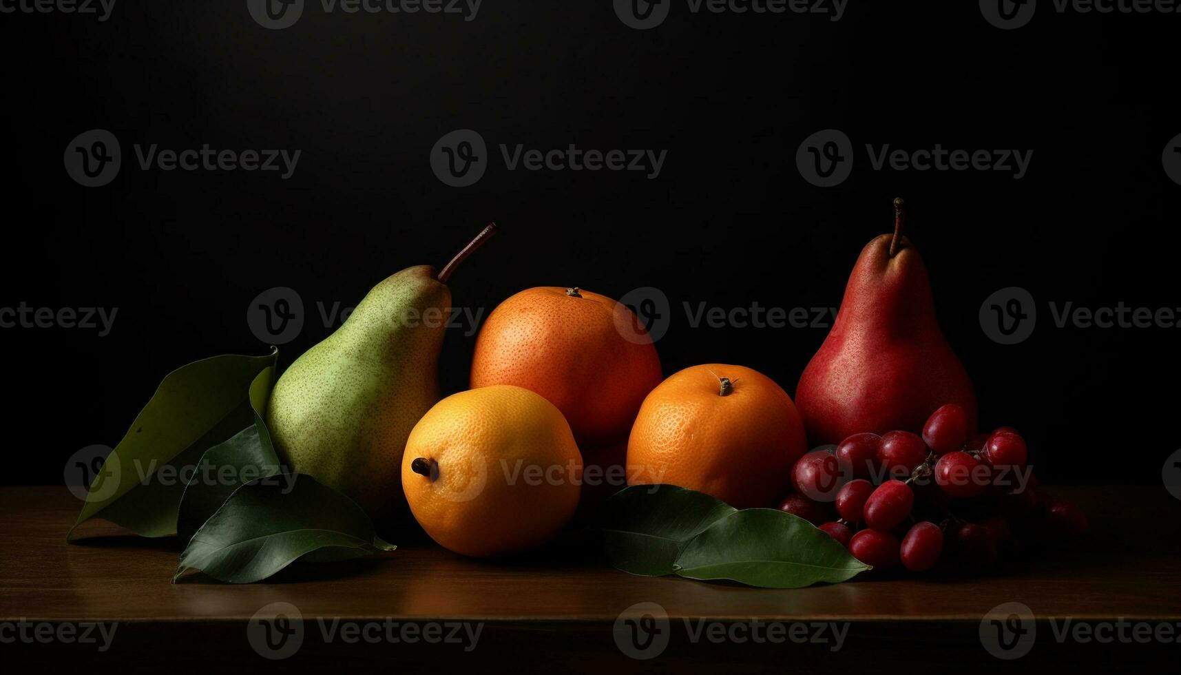 Freshness of nature bounty on a wooden table, healthy eating generated by AI photo