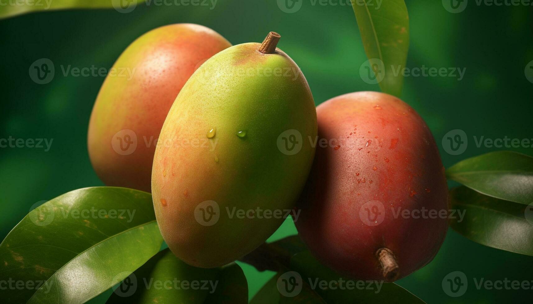 Freshness of nature green color, ripe fruit, organic and healthy eating generated by AI photo