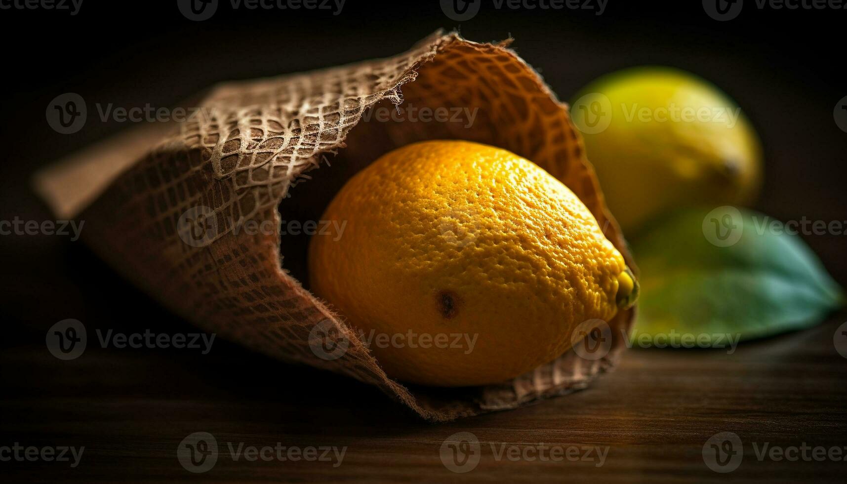 Freshness of organic citrus fruit on rustic wooden table, healthy eating generated by AI photo