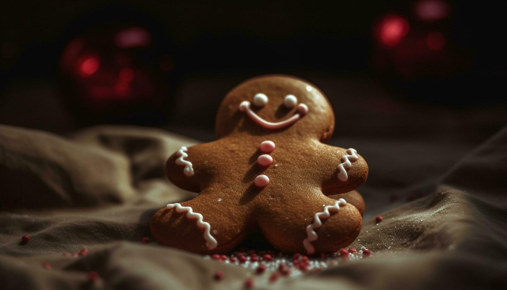 Homemade gingerbread cookies bring winter cheer and sweet indulgence generated by AI photo