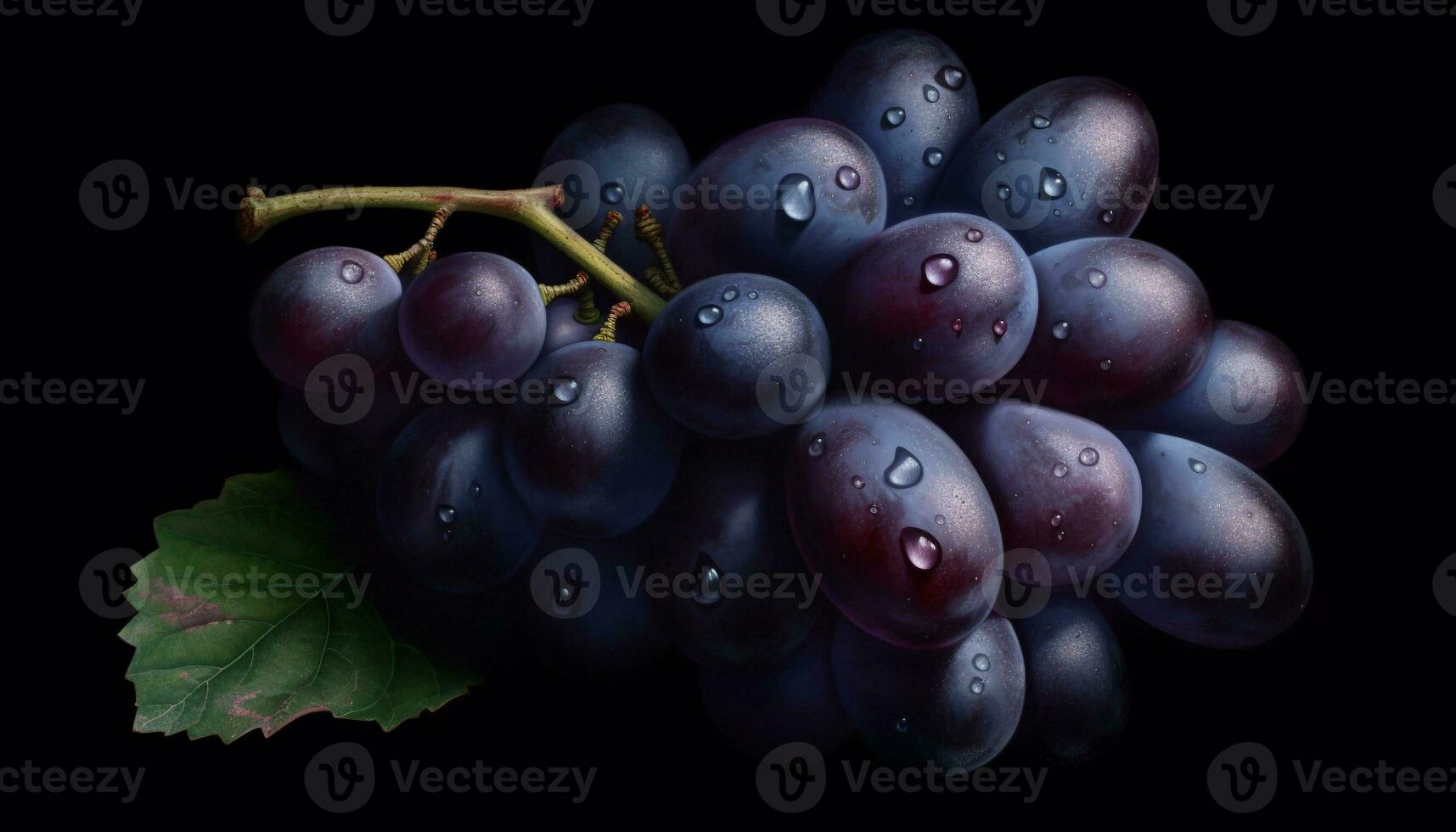 Grape fruit leaf nature ripe freshness bunch organic healthy eating agriculture generated by AI photo