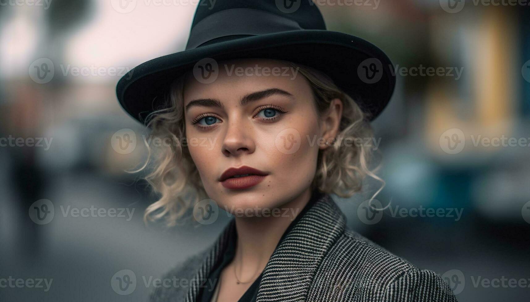 Beautiful woman in casual clothing exudes confidence generated by AI photo