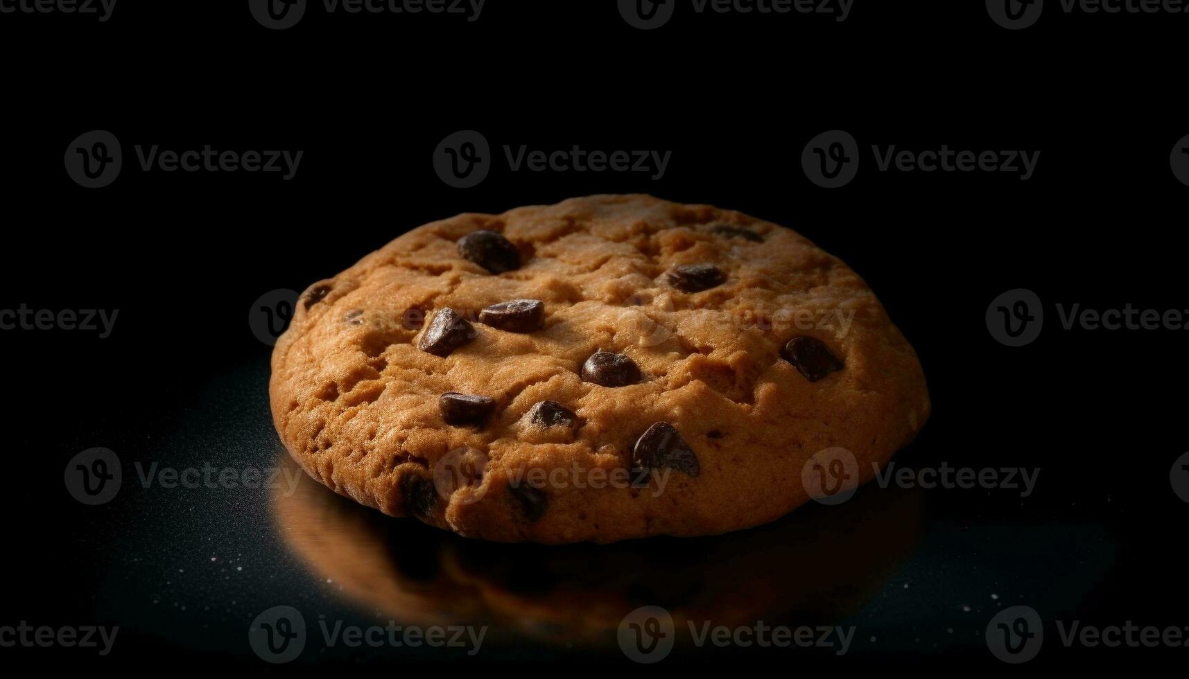 Indulgent homemade chocolate chip cookies, ready to eat generated by AI photo