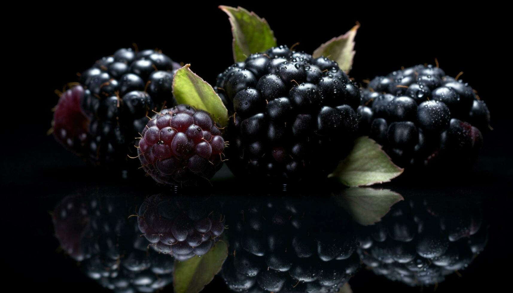 Freshness of nature bounty ripe, juicy, dark berry snack generated by AI photo