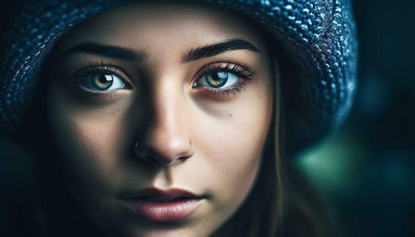 Beautiful young woman exudes confidence and sensuality generated by AI photo