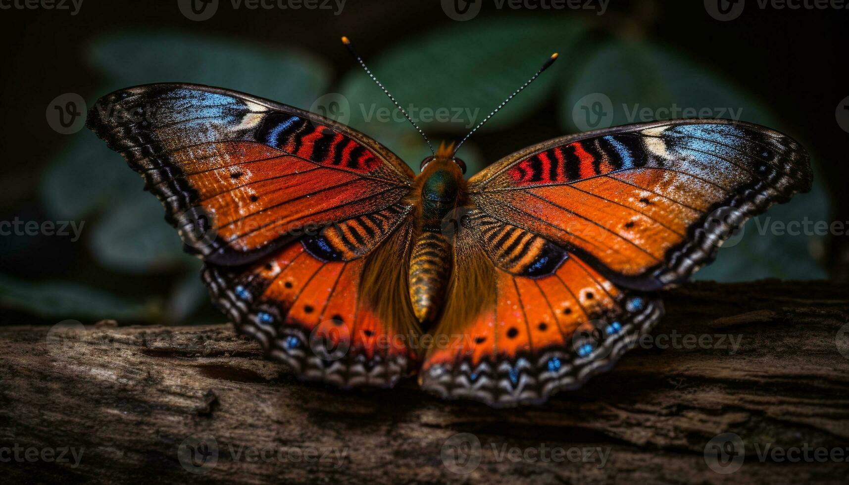 Spotted butterfly flies with elegance in nature generated by AI photo