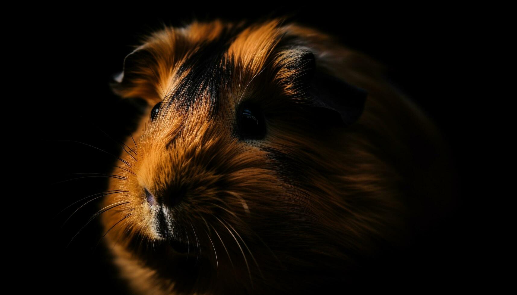 Fluffy guinea pig portrait, cute whiskers, furry generated by AI photo