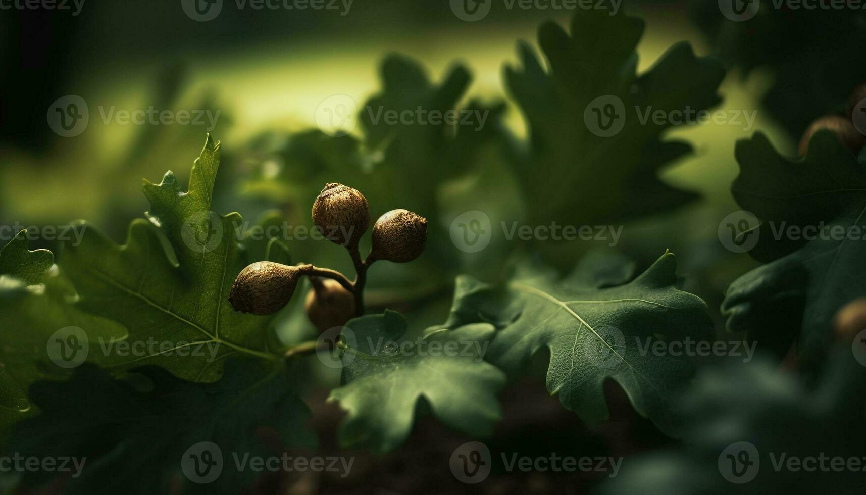 Fresh green leaves on tree branch in summer generated by AI photo