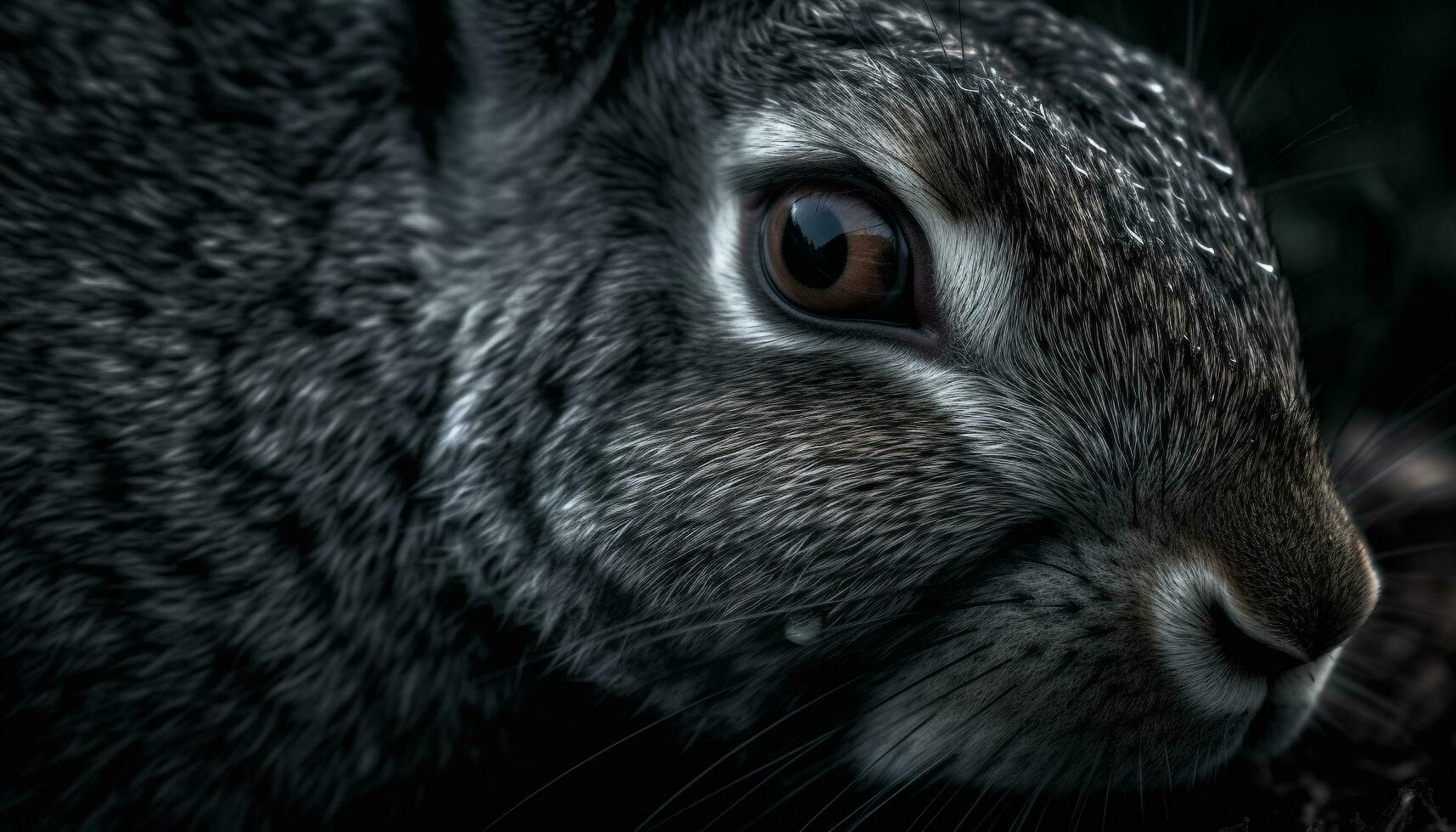 Fluffy rabbit ear, cute whisker, focus foreground generated by AI photo