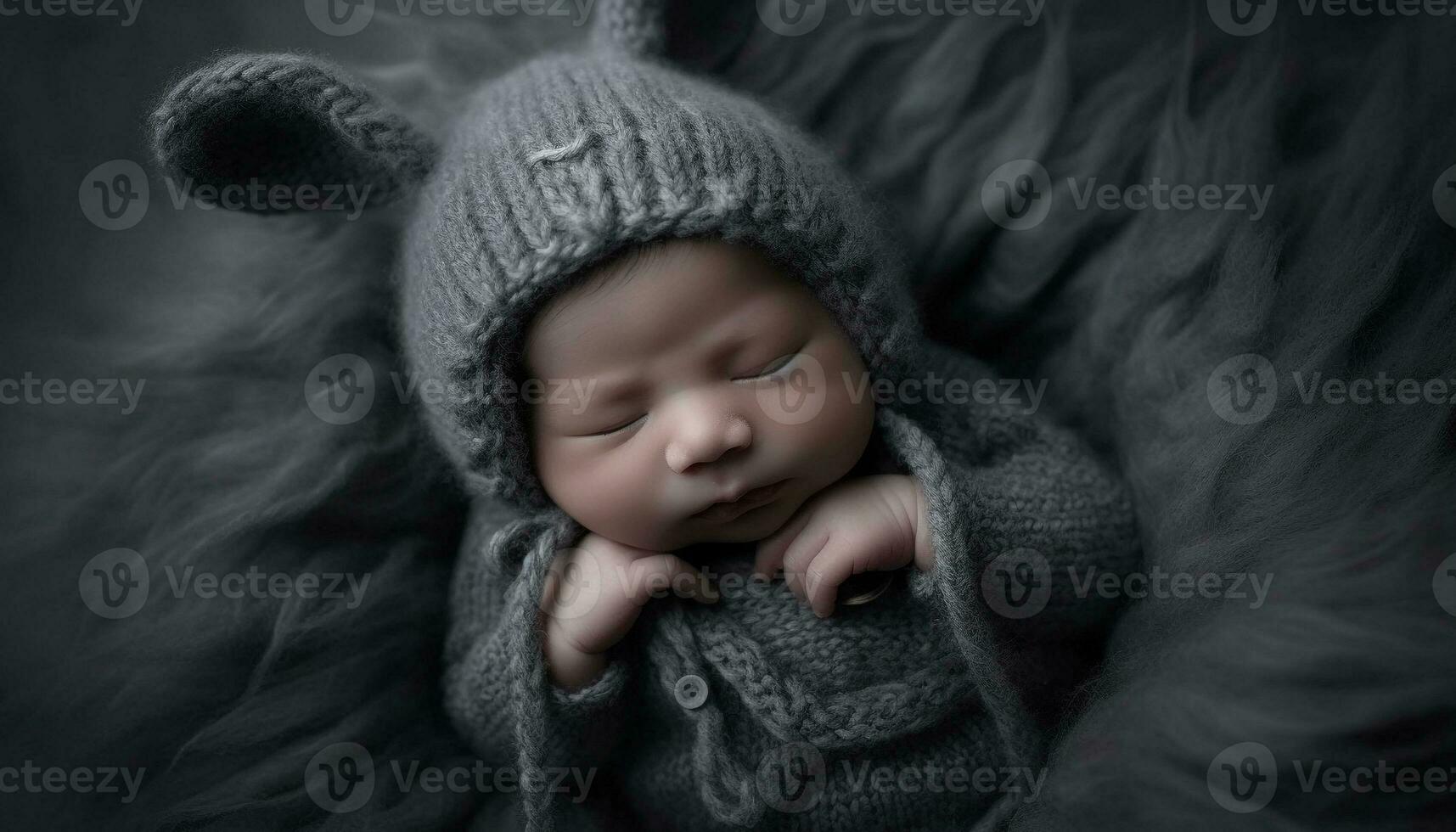 New life, innocence, and softness sleeping peacefully generated by AI photo