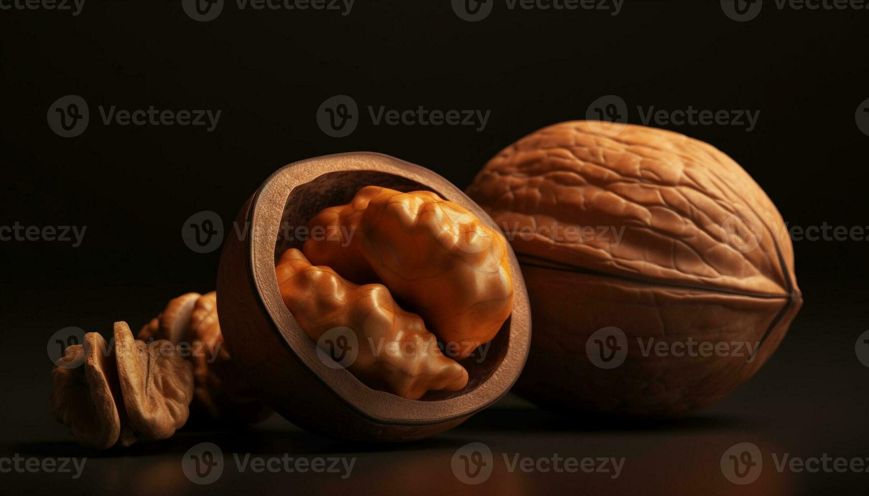 Organic nut bowl, a healthy gourmet snack generated by AI photo