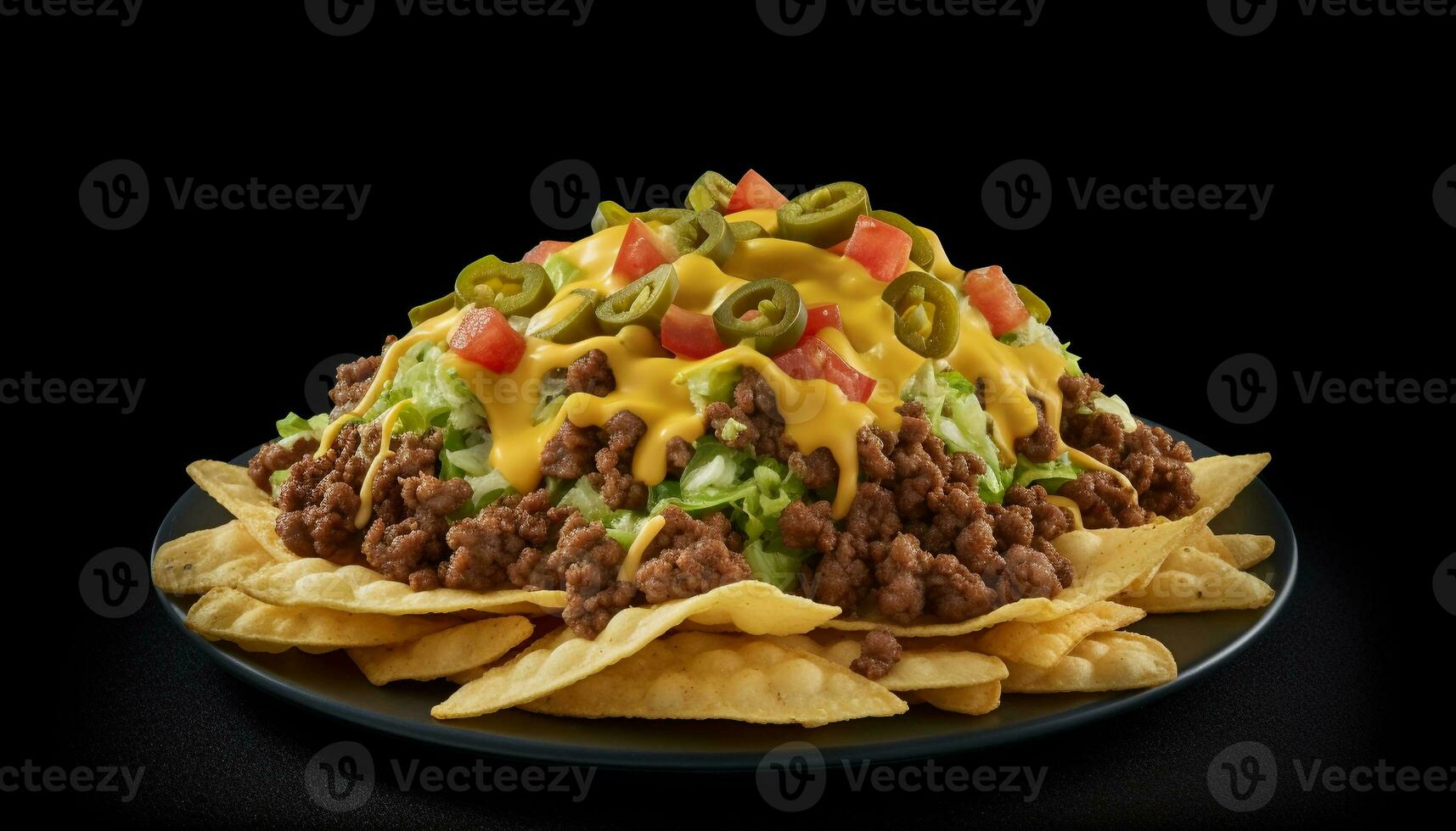 Grilled beef taco with guacamole and cilantro generated by AI photo