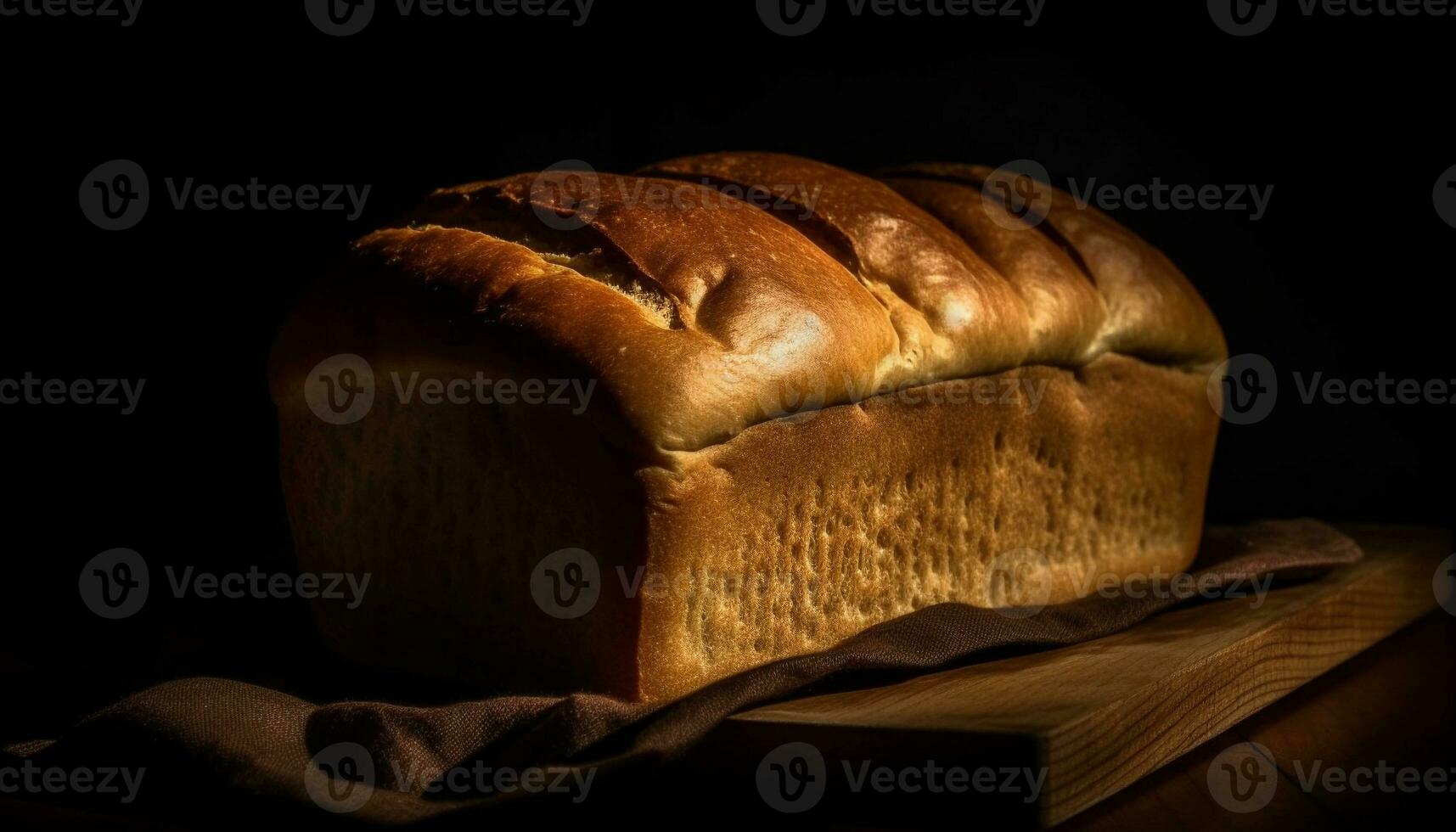 A rustic loaf of whole wheat bread generated by AI photo