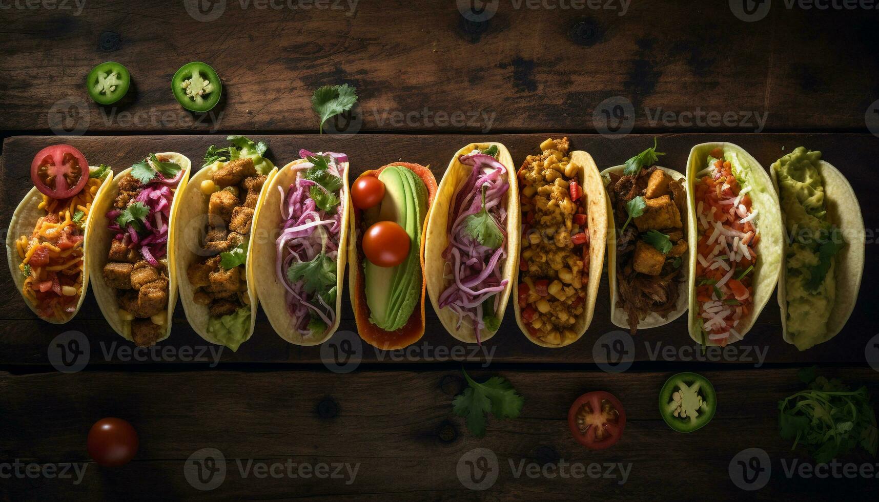 Grilled beef taco with fresh guacamole and cilantro generated by AI photo